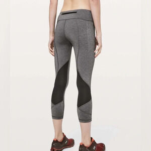 LULULEMON Pace Rival Crop *22" Heathered  Black / Black Size 4